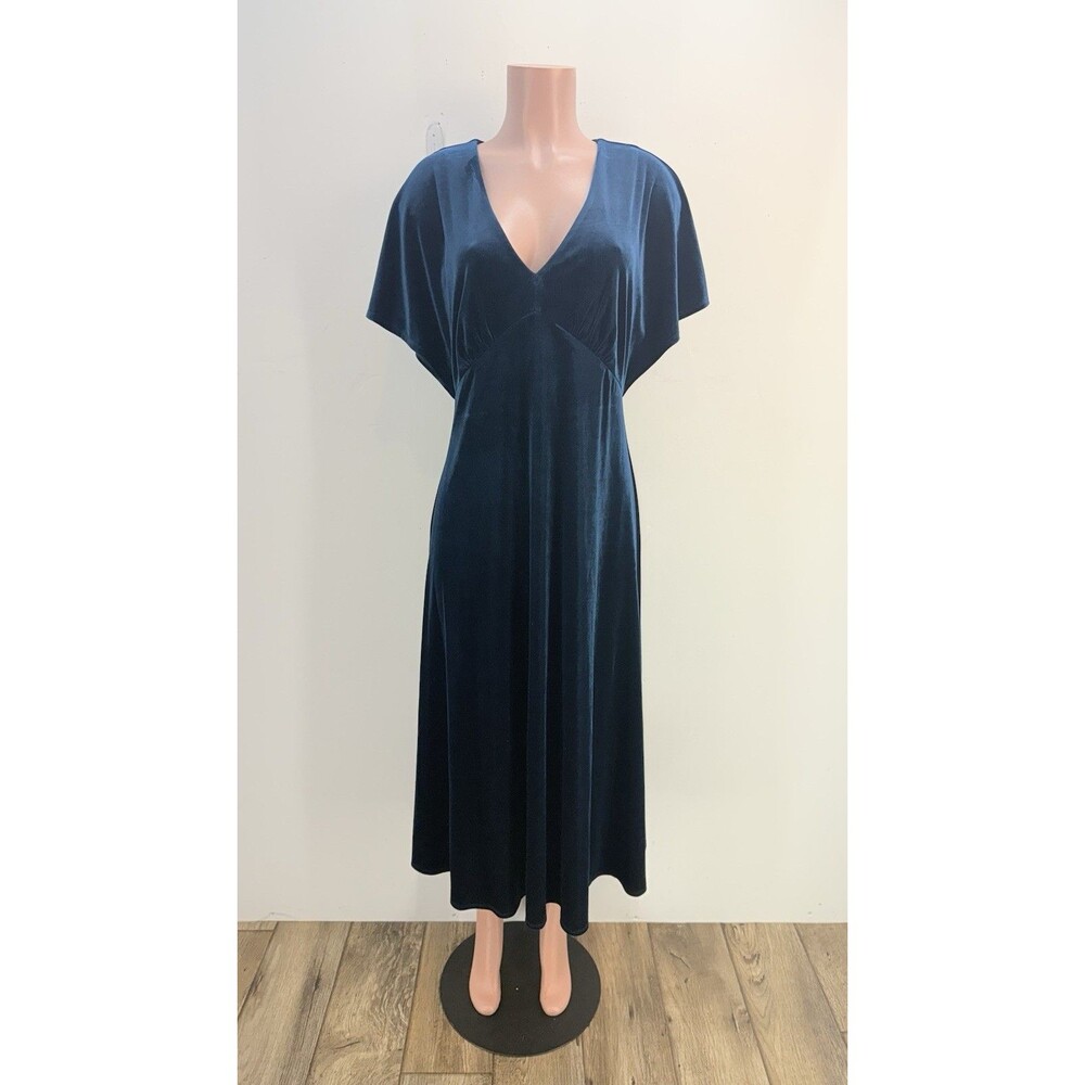 Taylor Womens Dress Blue Velvet  Evening Flare Size 14 - Picture 5 of 15